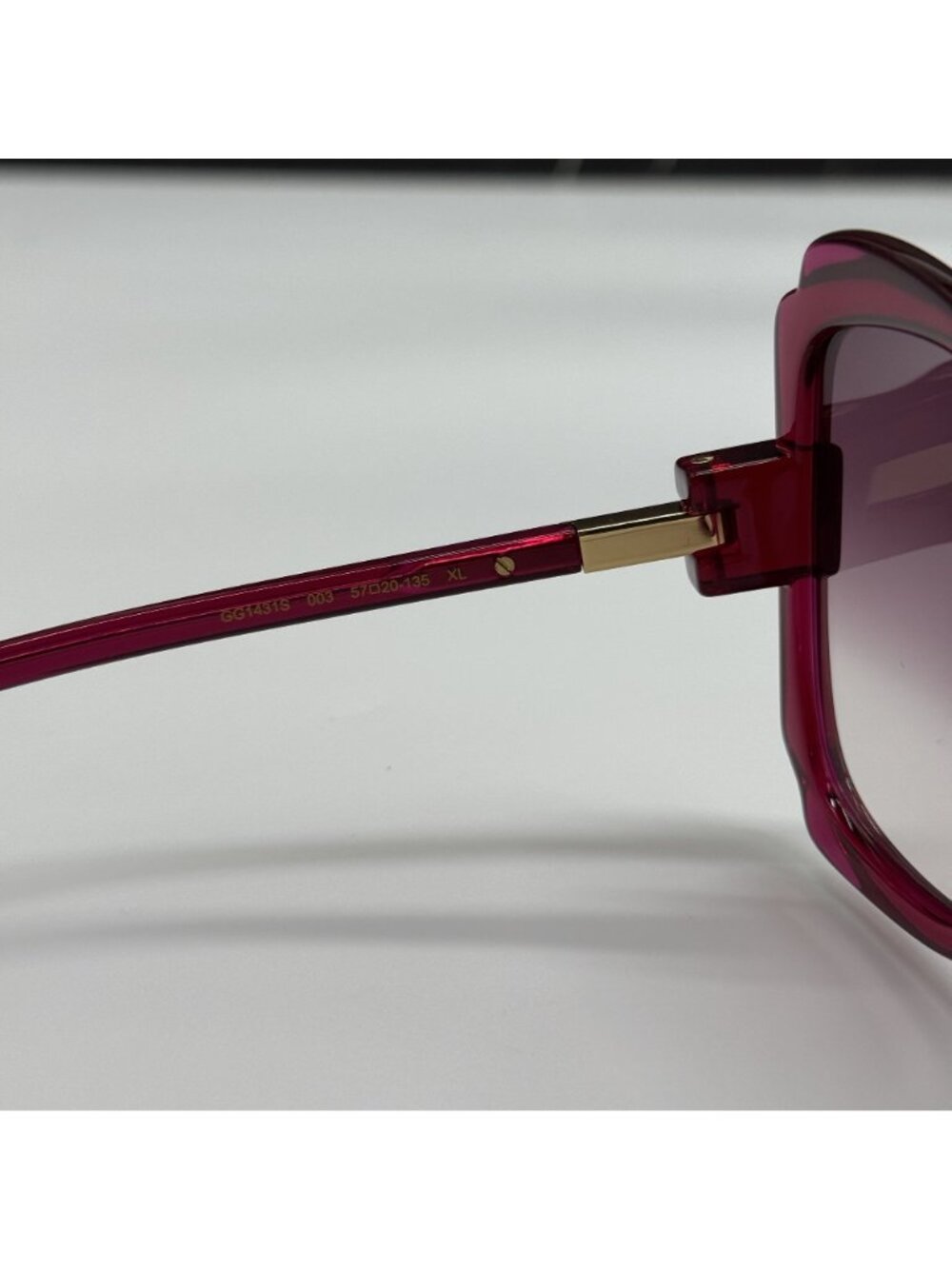 Gucci GG1431S 003 Pink Women Oversized Sunglasses Authentic NEW - Picture 8 of 10